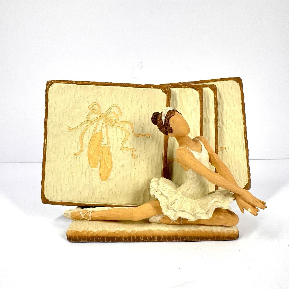 Vintage Ballerina Cork Backed Coasters Figurine Holder Set‎ of 4 Hand Painted